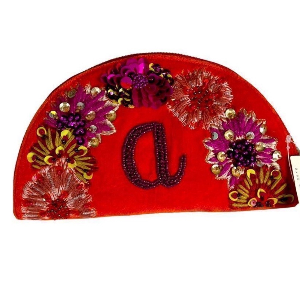Anthropologie x Anna Harlow Russo Monogram Crescent Pouch